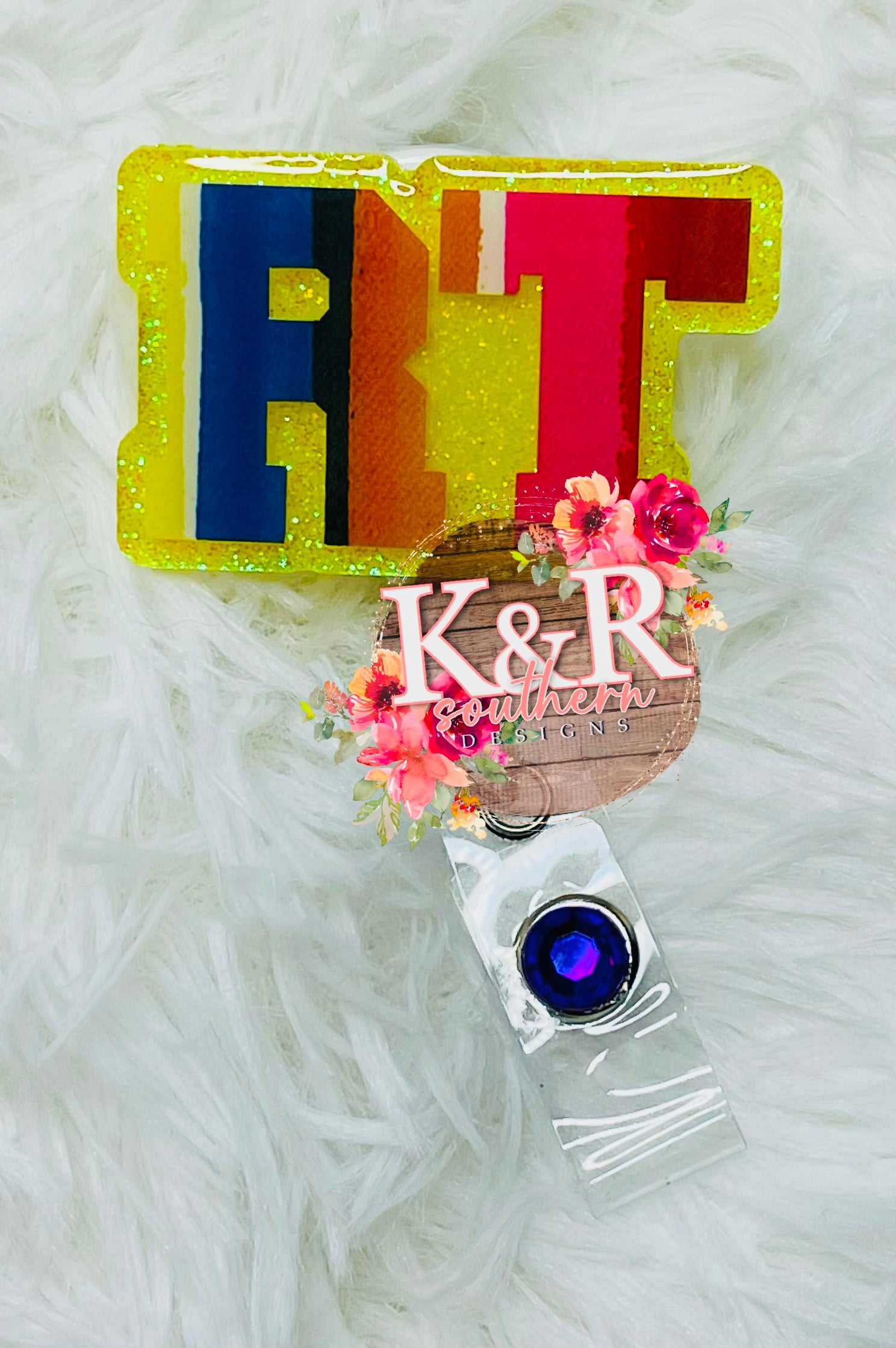 RT Rainbow Badge Reel – K&R Southern Designs
